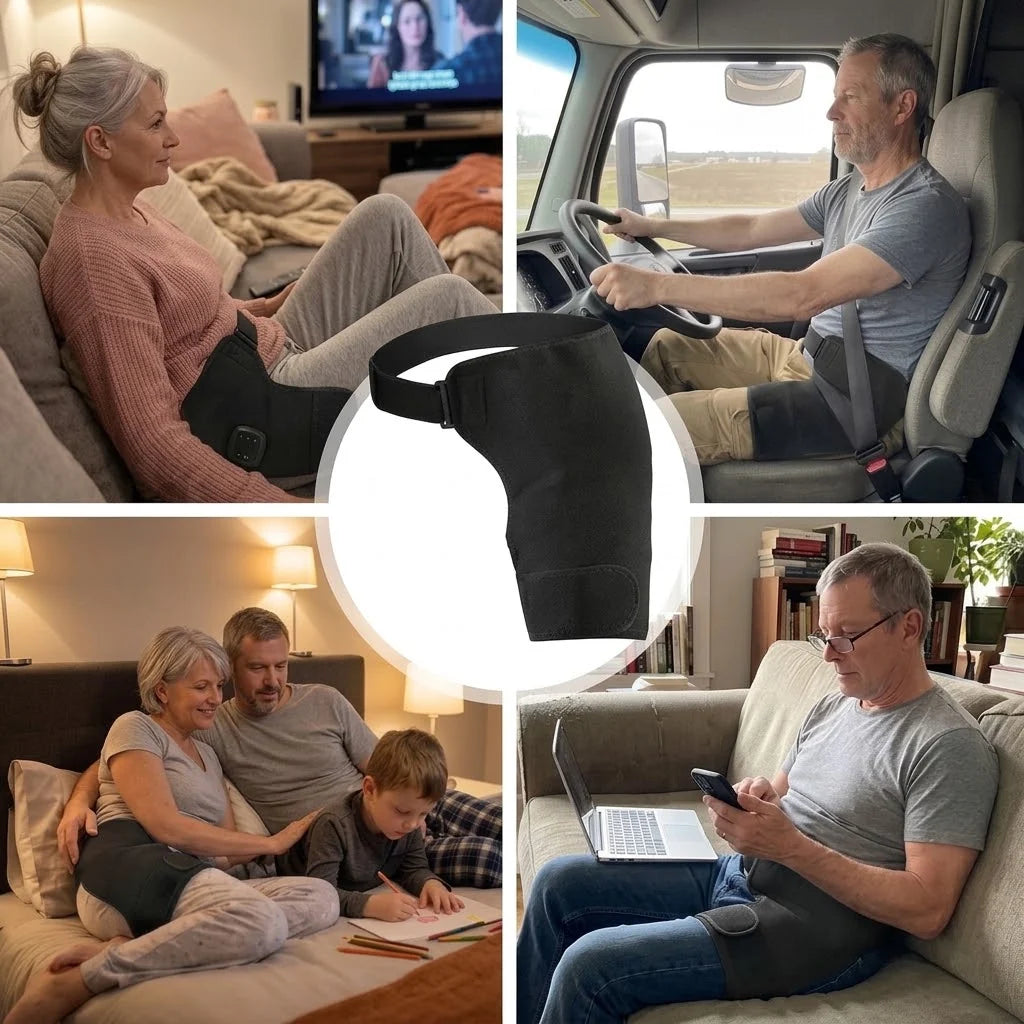 Nordiva Höftbälte – 3-i-1 Värme, Massage & Rödljus